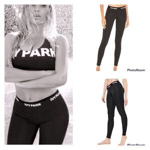 IVY PARK Black Signature Logo High Rise Full Length Leggings Size M